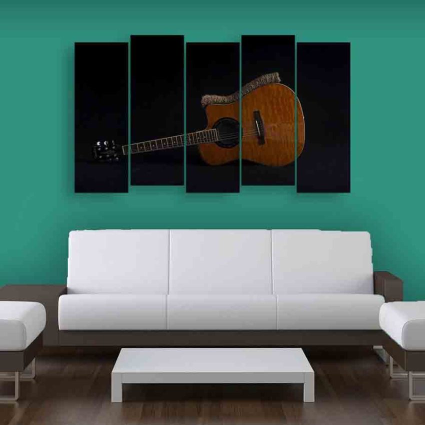 Multiple Frames Beautiful Guitar Wall Painting (150cm X 76cm)