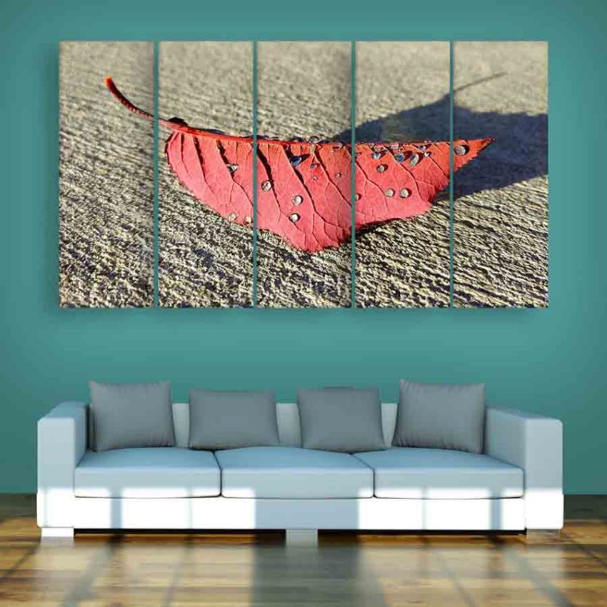 Multiple Frames Leaf Wall Painting (150cm X 76cm)