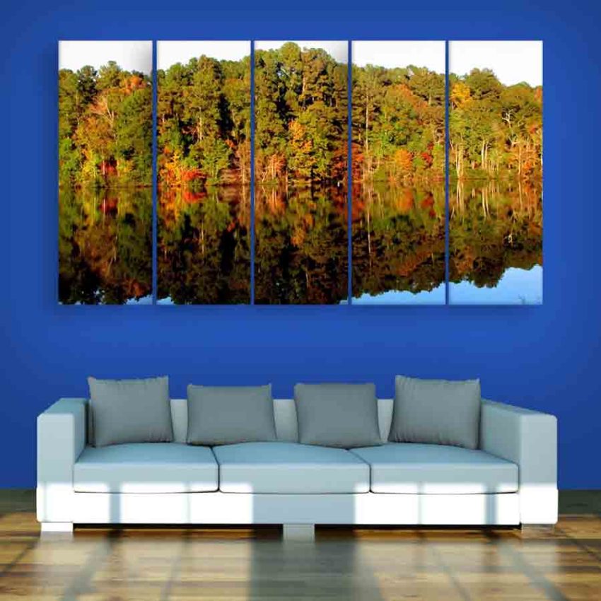 Multiple Frames Beautiful Nature Scenery Wall Painting (150cm X 76cm)