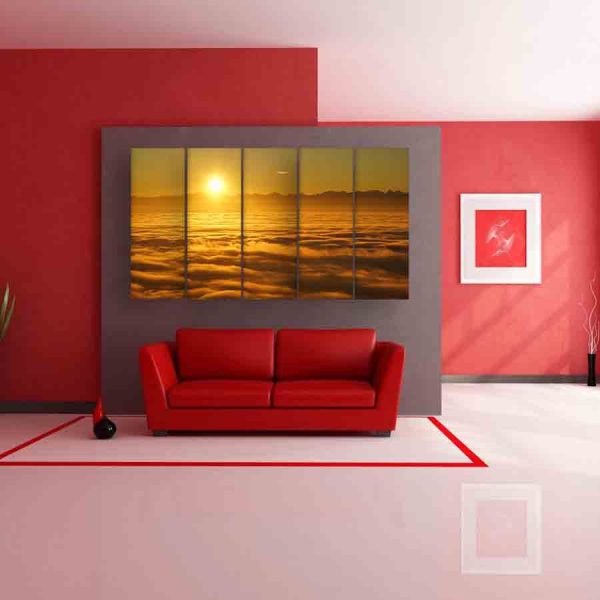 Multiple Frames Sunrise Wall Painting (150cm X 76cm)