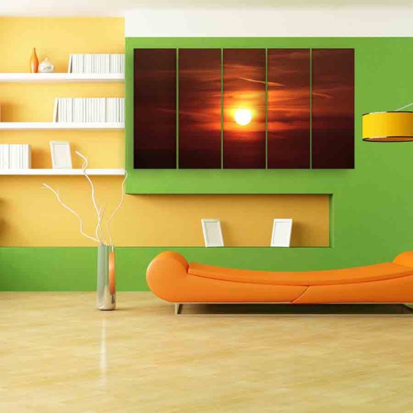 Multiple Frames Sunset Wall Painting (150cm X 76cm)