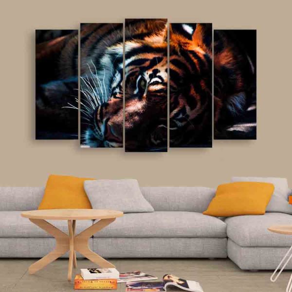 Multiple Frames Tiger Wall Painting (150cm X 76cm)