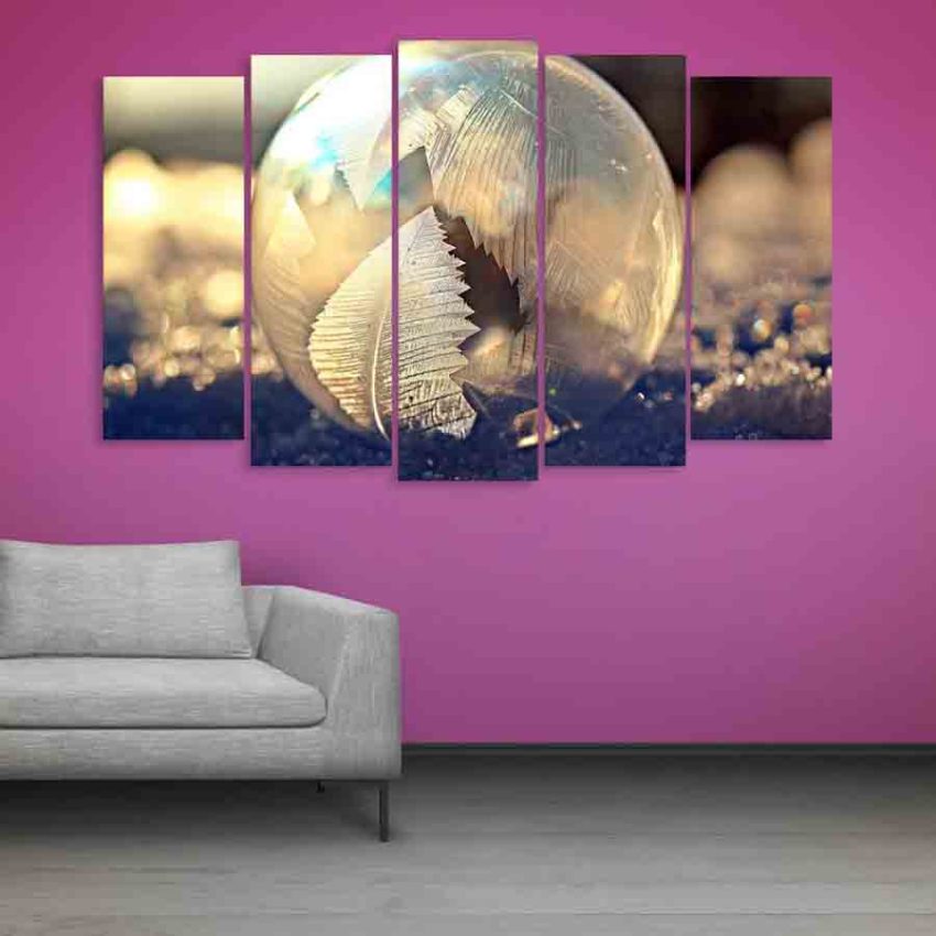 Multiple Frames Leaf Wall Painting (150cm X 76cm)