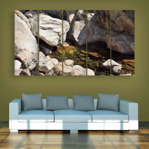 Multiple Frames Rocks Wall Painting (150cm X 76cm)