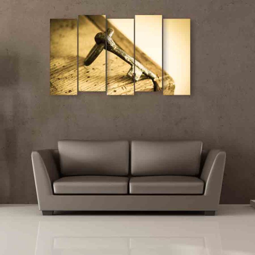 Multiple Frames Ancient Key Wall Painting (150cm X 76cm)