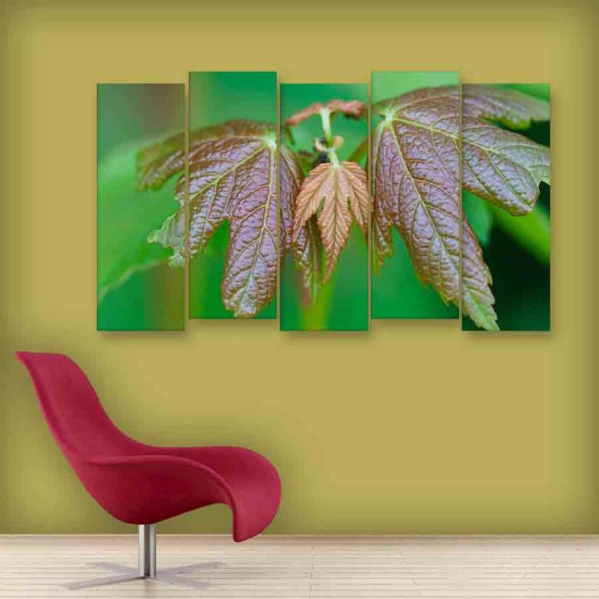 Multiple Frames Leaf Wall Painting (150cm X 76cm)