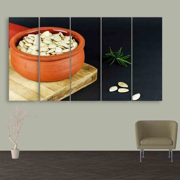 Multiple Frames Pumpkin Seeds Wall Painting (150cm X 76cm)