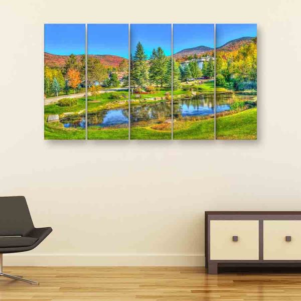 Multiple Frames Nature Scenery Wall Painting (150cm X 76cm)