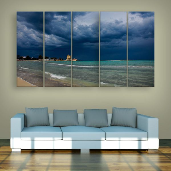 Multiple Frames Beautiful Beach Wall Painting for Living Room