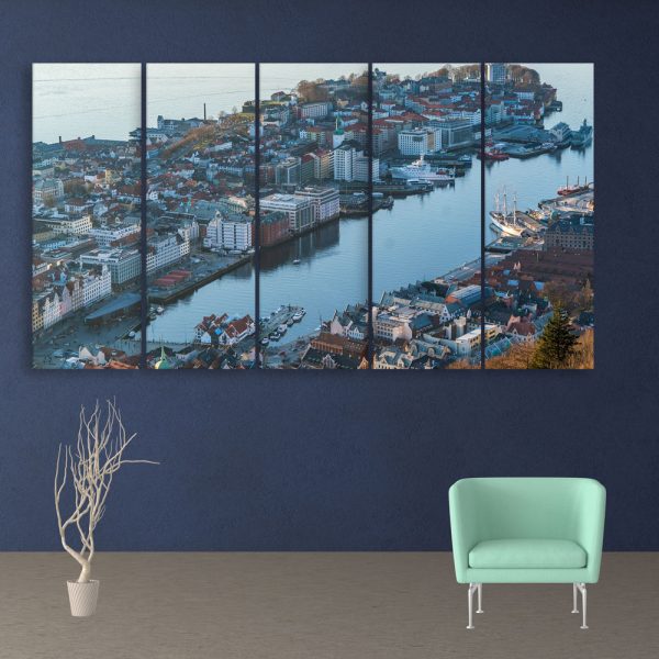 Multiple Frames City Skyline Wall Painting for Living Room