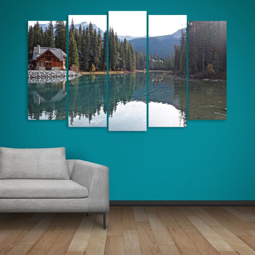 Multiple Frames Beautiful Lake Wall Painting for Living Room