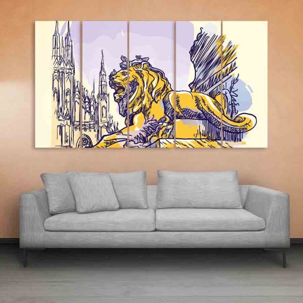 Multiple Frames Milan Italy Art Wall Painting (150cm X 76cm)