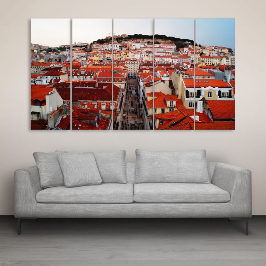 Multiple Frames Beautiful City Wall Painting for Living Room