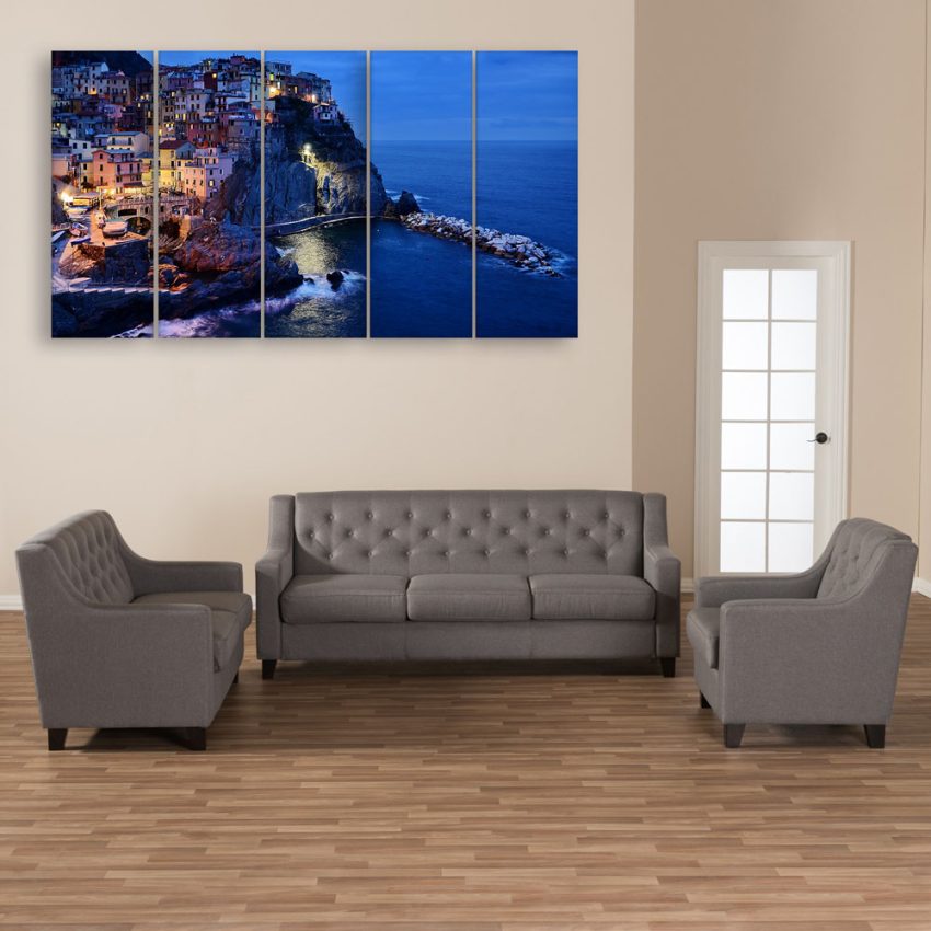 Multiple Frames Beautiful City Wall Painting for Living Room