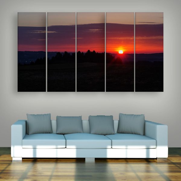 Multiple Frames Beautiful Sunset Wall Painting for Living Room