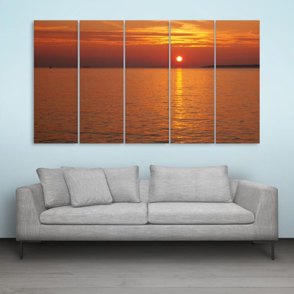 Multiple Frames Beautiful Sunrise Wall Painting for Living Room