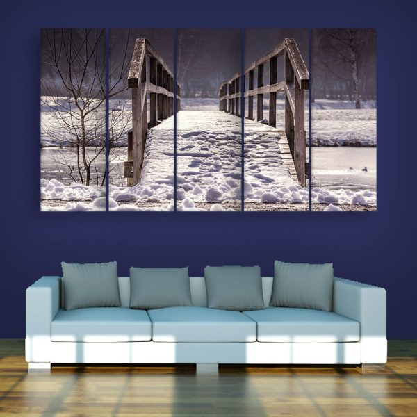 Multiple Frames Beautiful Winters Wall Painting for Living Room