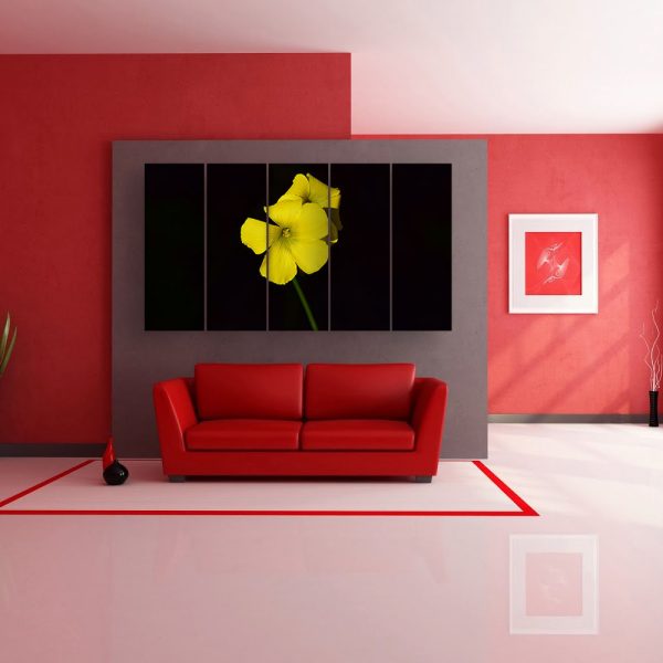 Multiple Frames Beautiful Yellow Flower Wall Painting for Living Room