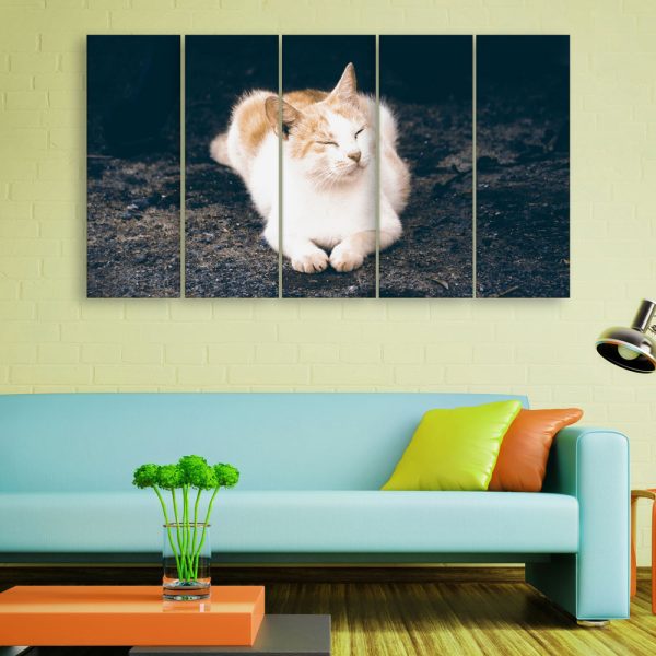 Multiple Frames Beautiful Cat Wall Painting for Living Room