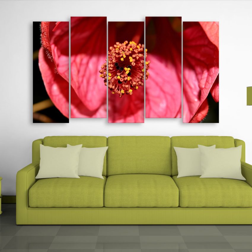 Multiple Frames Beautiful Flower Wall Painting for Living Room