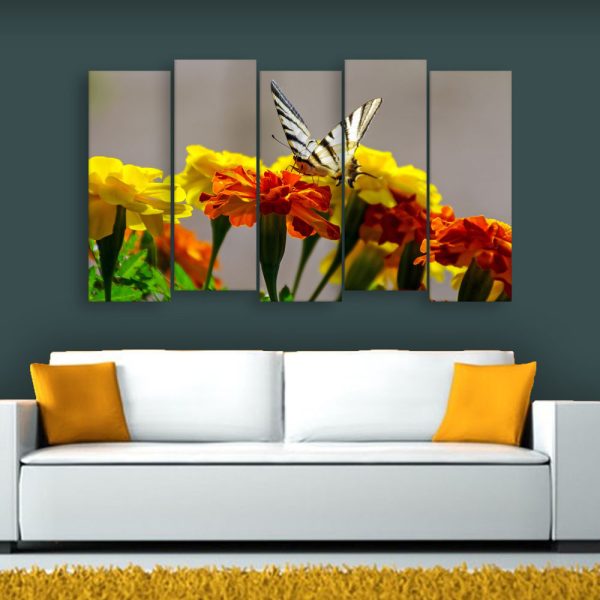 Multiple Frames Beautiful Flower Wall Painting for Living Room