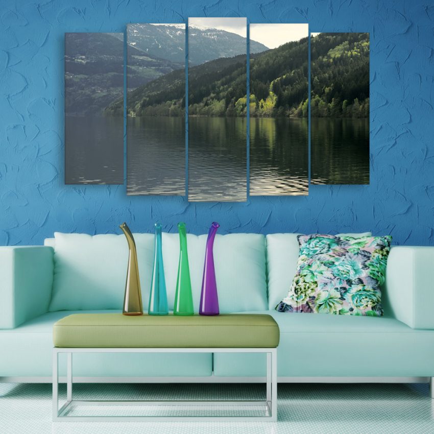 Multiple Frames Beautiful Lake Wall Painting for Living Room