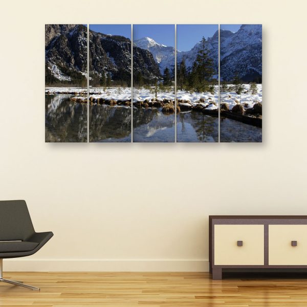 Multiple Frames Beautiful Lake Wall Painting for Living Room