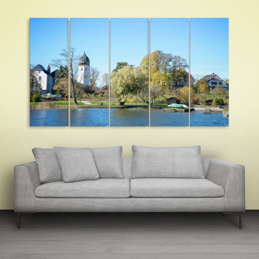 Multiple Frames Beautiful City Wall Painting for Living Room