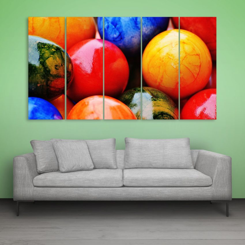 Multiple Frames Beautiful Easter Eggs Wall Painting for Living Room