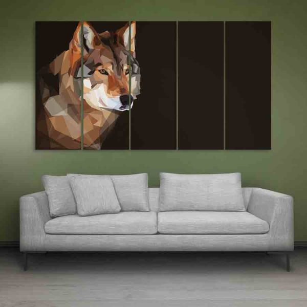 Multiple Frames Wolf Wall Painting (150cm X 76cm)