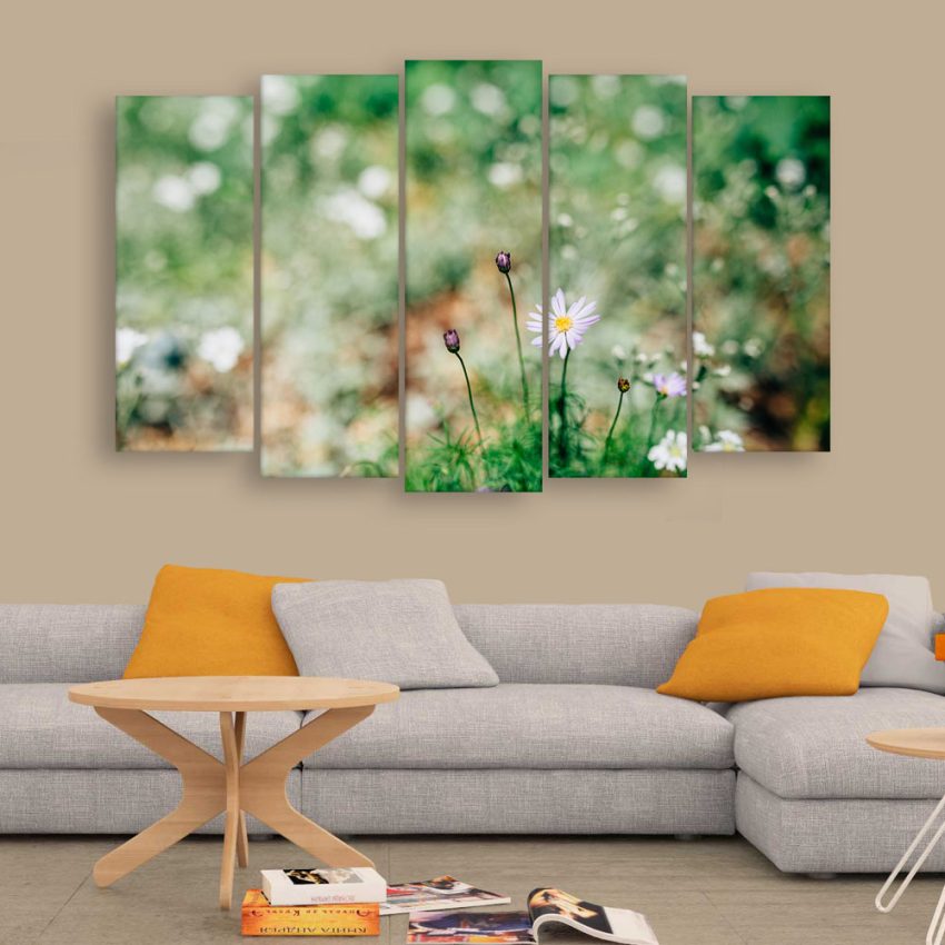 Multiple Frames Beautiful Flower Wall Painting for Living Room