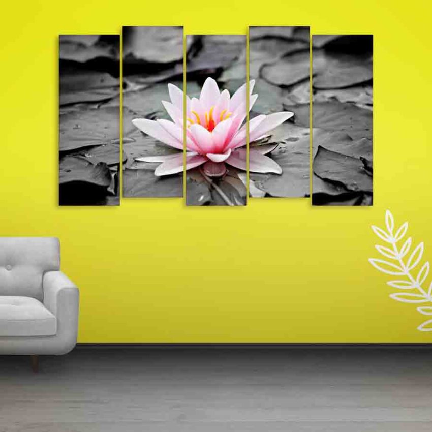 Multiple Frames Beautiful Flower Wall Painting (150cm X 76cm)