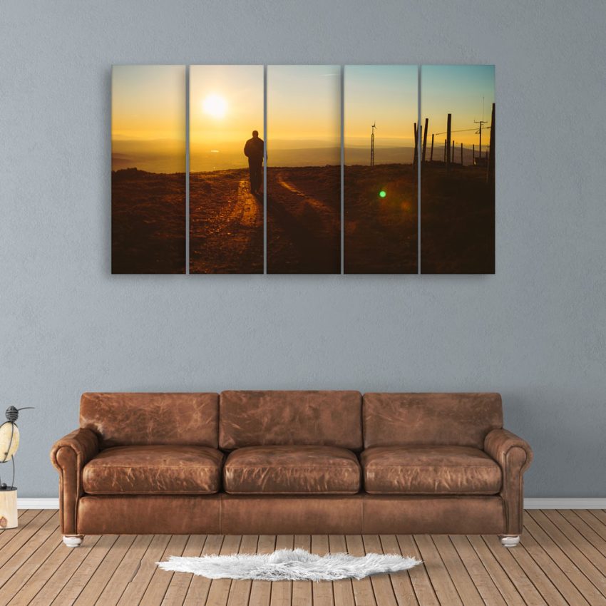 Multiple Frames Beautiful Sunset Wall Painting for Living Room