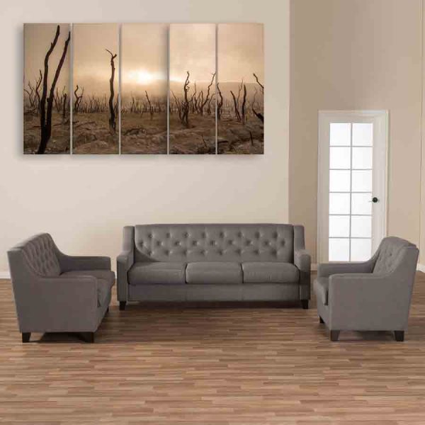 Multiple Frames Nature Barren Field Wall Painting (150cm X 76cm)