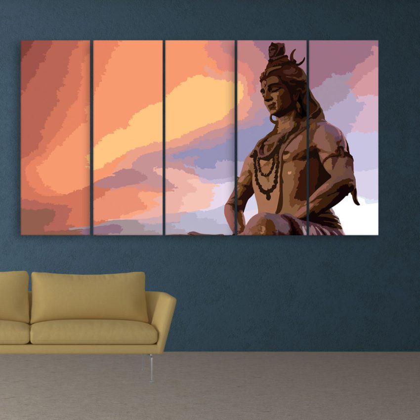 Multiple Frames Beautiful Lord Shiva Wall Painting for Living Room