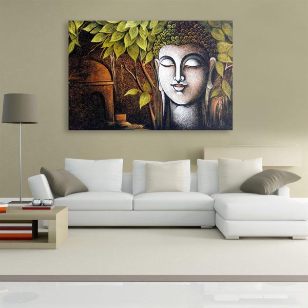 Canvas Painting - Beautiful Buddha Art Wall Painting for Living Room