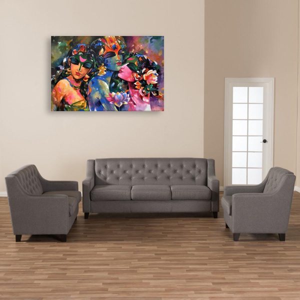 Canvas Painting - Beautiful Radha Krishna Art Wall Painting for Living Room