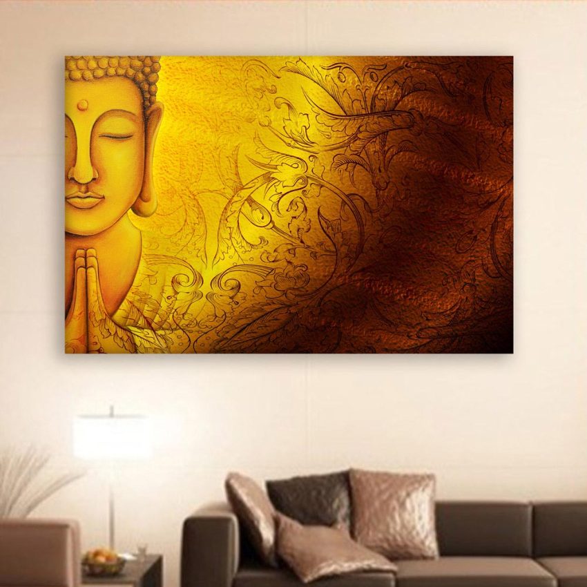 Canvas Painting - Beautiful Buddha Religious Art Wall Painting for Living Room