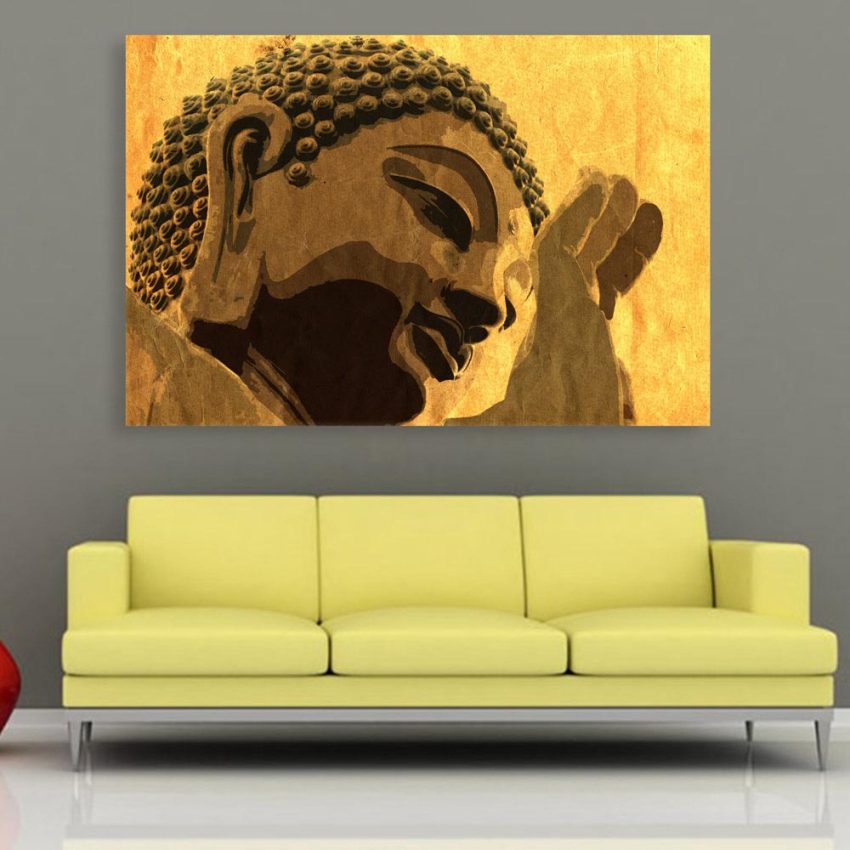 Canvas Painting - Beautiful Buddha Religious Art Wall Painting for Living Room