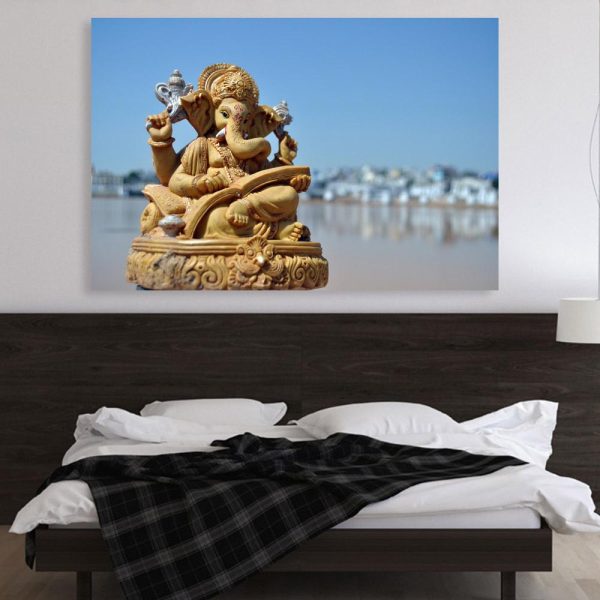 Canvas Painting - Beautiful Lord Ganesha Art Wall Painting for Living Room