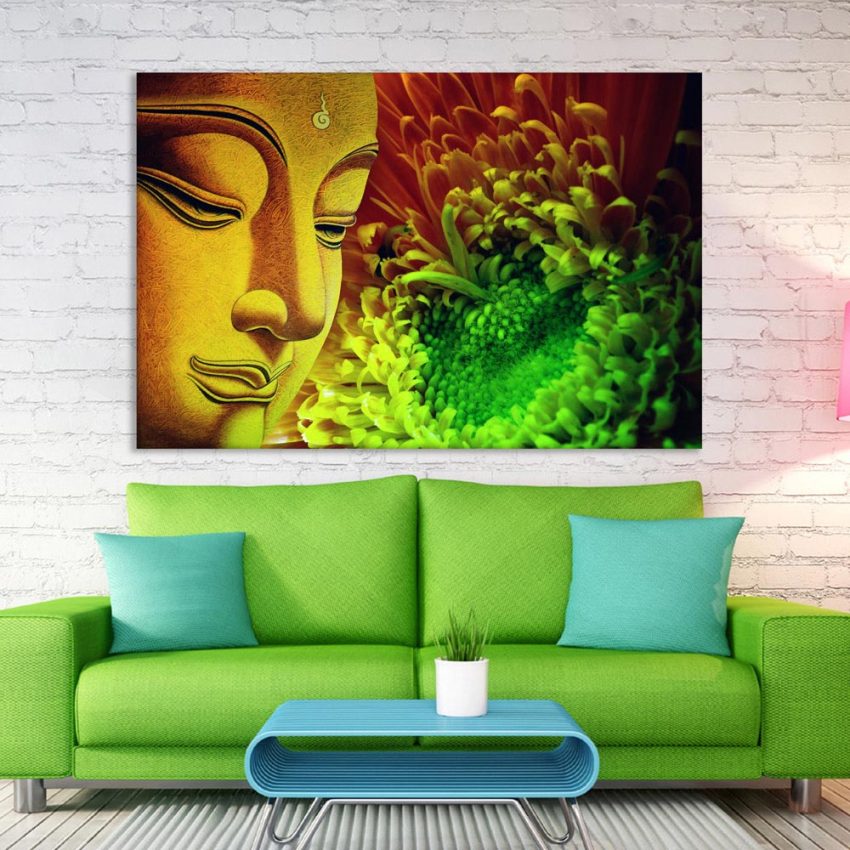 Canvas Painting - Beautiful Buddha Religious Art Wall Painting for Living Room