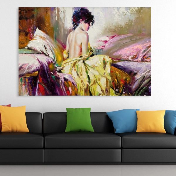 Canvas Painting - Beautiful Lady Art Wall Painting for Living Room