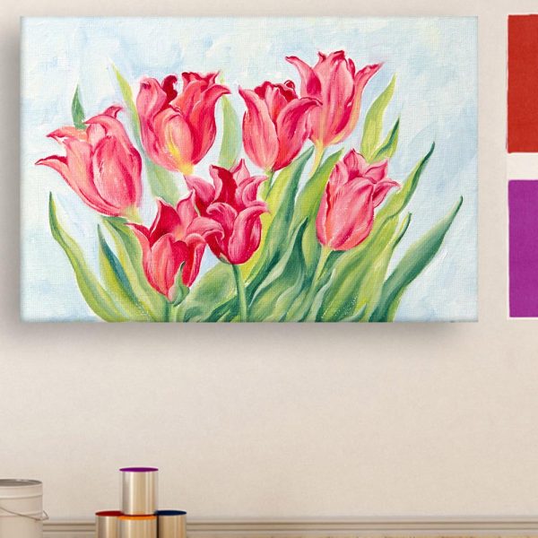 Canvas Painting - Beautiful Flowers Floral Art Wall Painting for Living Room