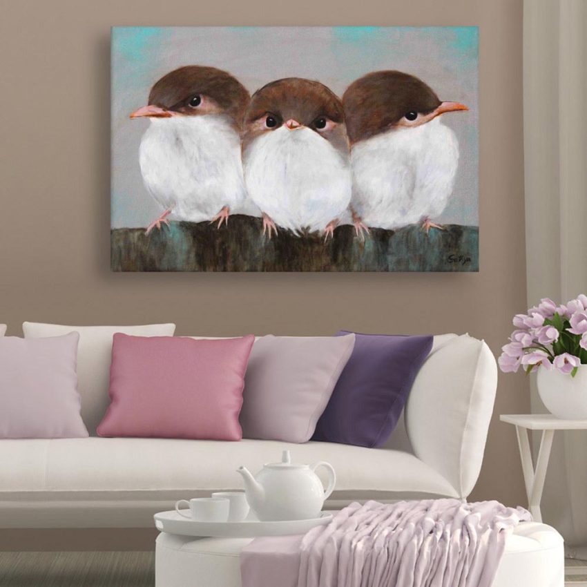 Canvas Painting - Beautiful Birds Art Wall Painting for Living Room