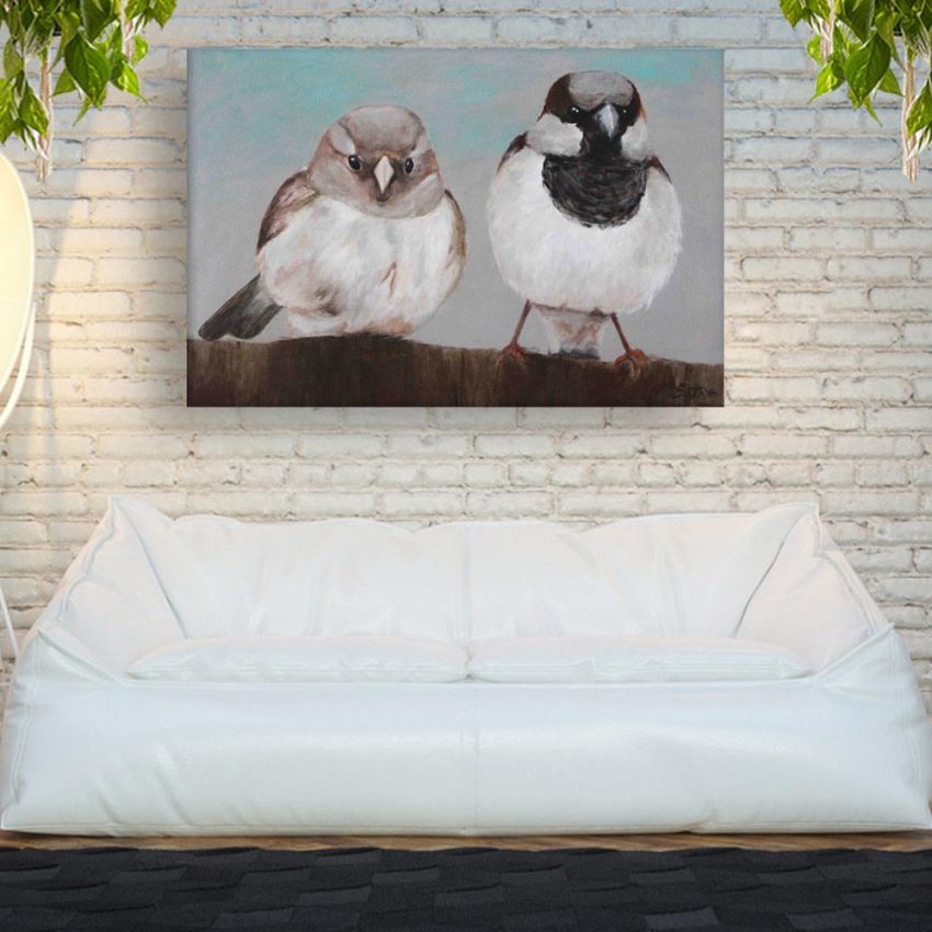 Canvas Painting - Beautiful Birds Art Wall Painting for Living Room