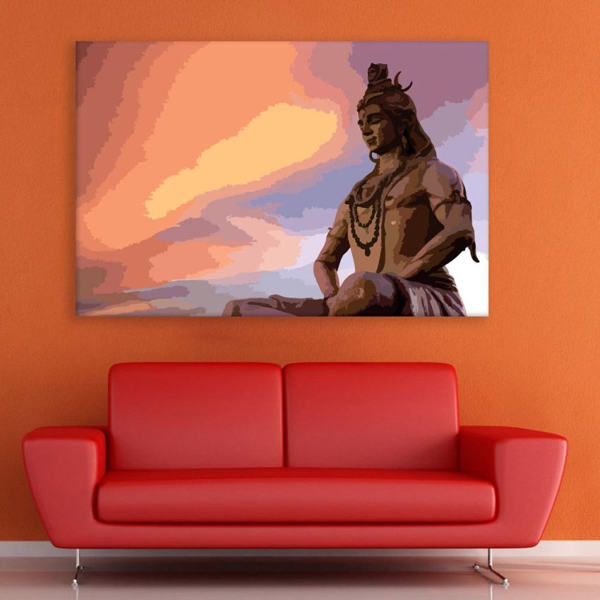 Canvas Painting - Beautiful Lord Shiva Art Wall Painting for Living Room