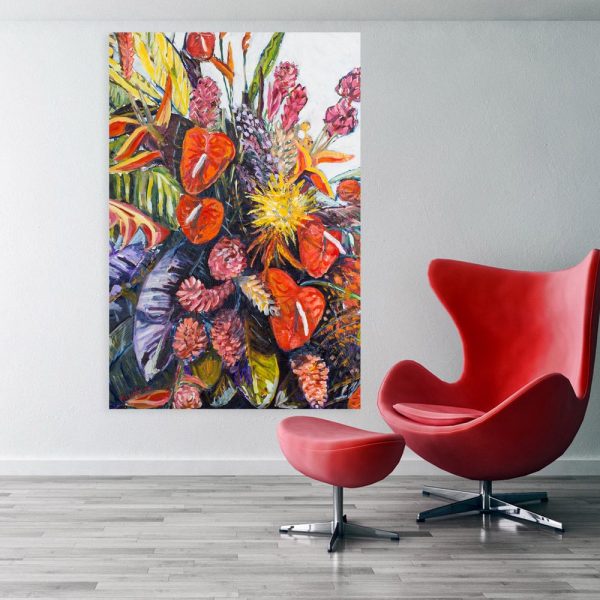 Canvas Painting - Beautiful Flowers Floral Art Wall Painting for Living Room