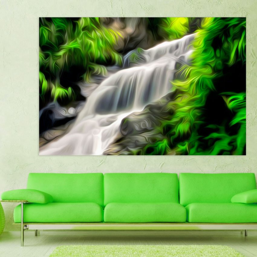 Canvas Painting - Beautiful Nature Waterfalls Art Wall Painting for Living Room