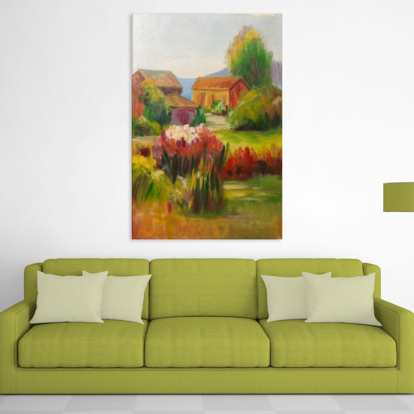 Canvas Painting - Beautiful Village Scene Art Wall Painting for Living Room