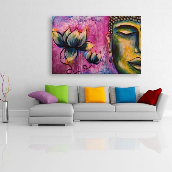 Canvas Painting - Beautiful Buddha Art Wall Painting for Living Room